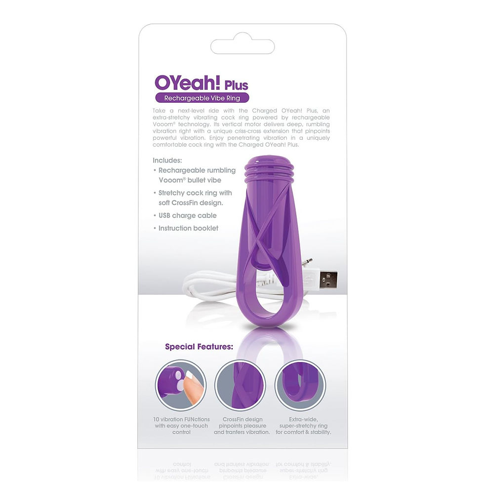 Thumbnail: Screaming O Charged Oyeah! Plus Rechargeable Vertical Vibrating Cock Ring