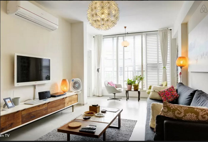 The living space and indoor balcony