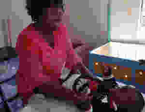 Auntie caring for baby