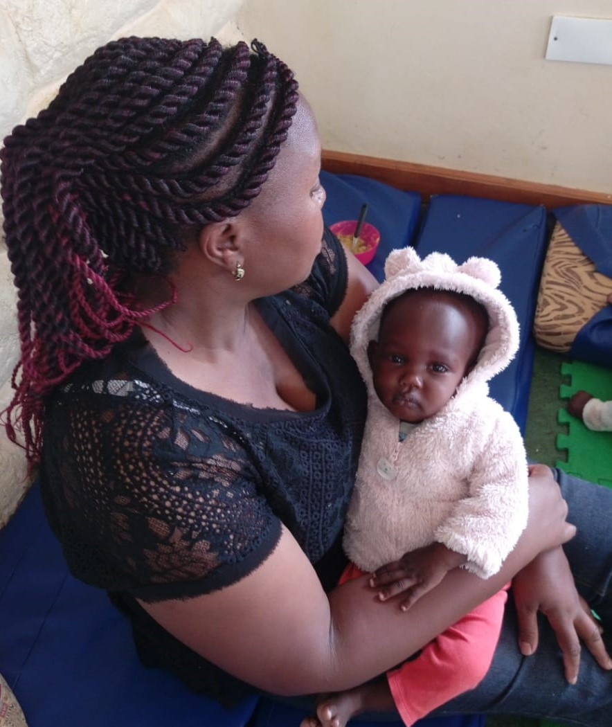 Woman holding baby