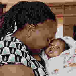Woman holding baby