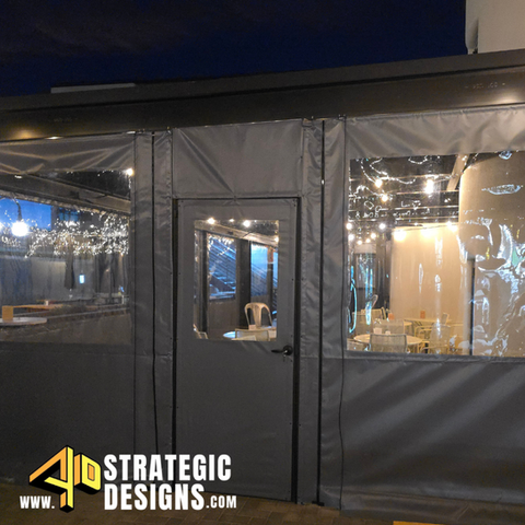 Durable and stylish patio enclosure, designed to protect against wind, rain, and UV rays while enhancing outdoor living spaces