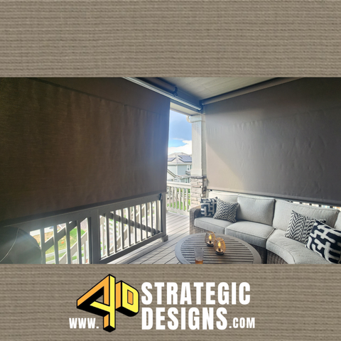 Custom vertical shading system with weather-resistant materials, perfect for residential or commercial use in Colorado's climate