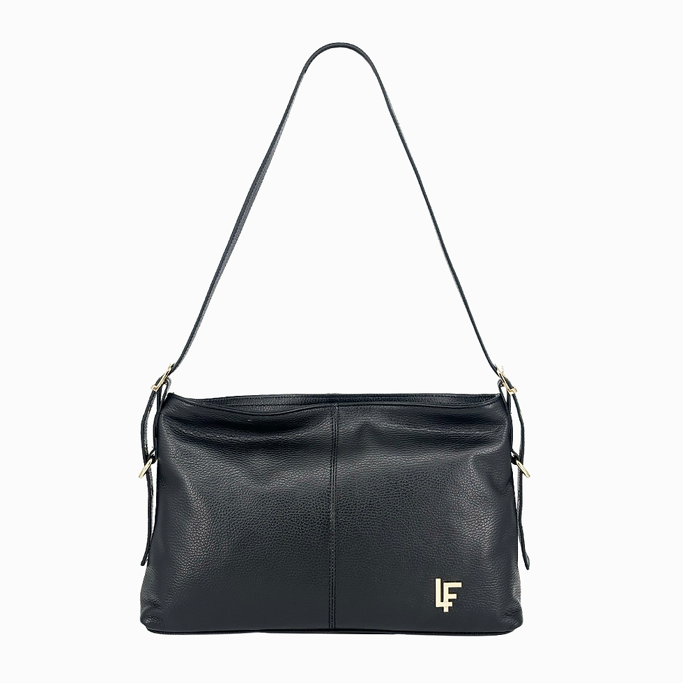 Ebony Calfskin Wide Shoulder Bag