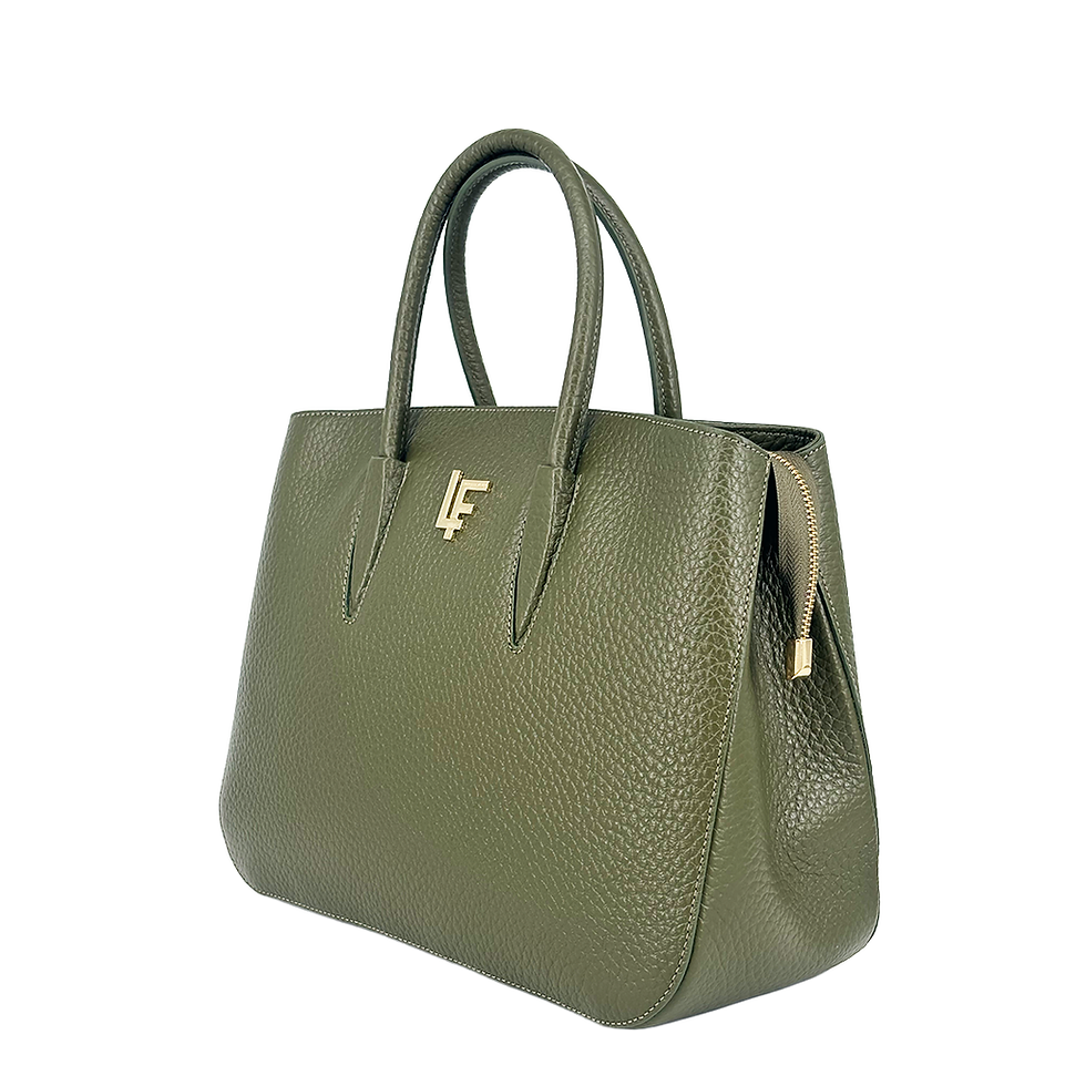 Thumbnail: Olive Calfskin Rolled-Handle Tote