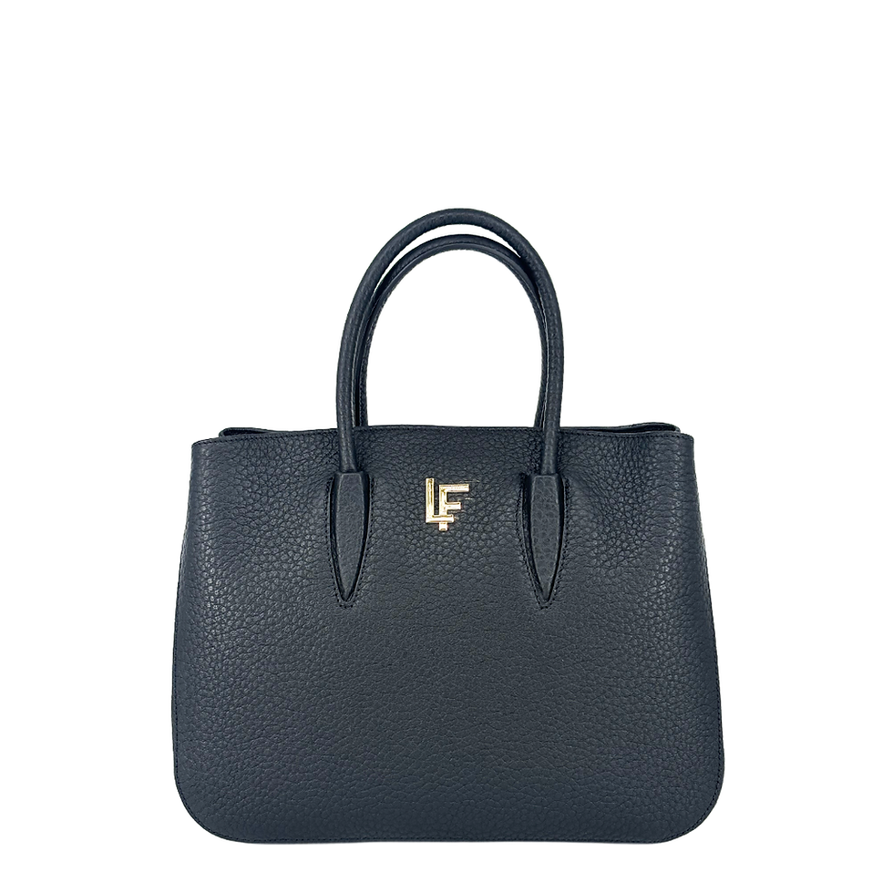 Ebony Calfskin Rolled-Handle Tote