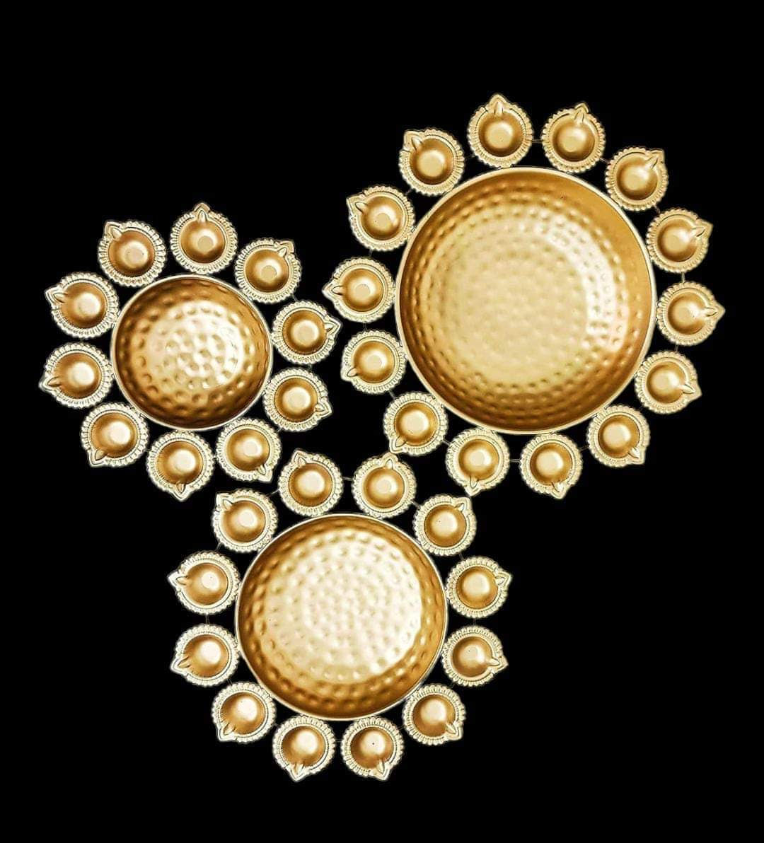 SHAHI  [SET OF 3] DECOR  DIWALI SPECIAL BRASS COPPER VARIATIONS