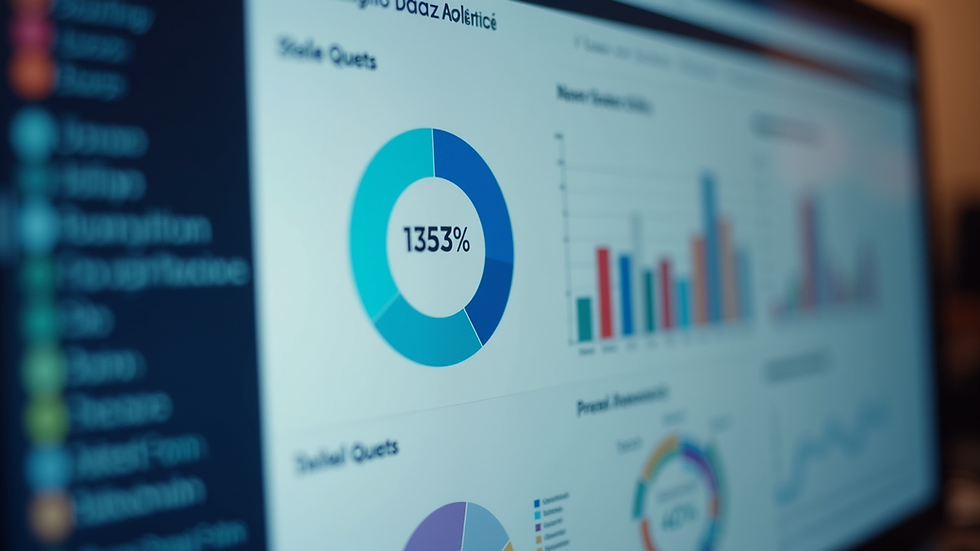 Close-up view of a computer screen displaying medspa data analytics dashboard