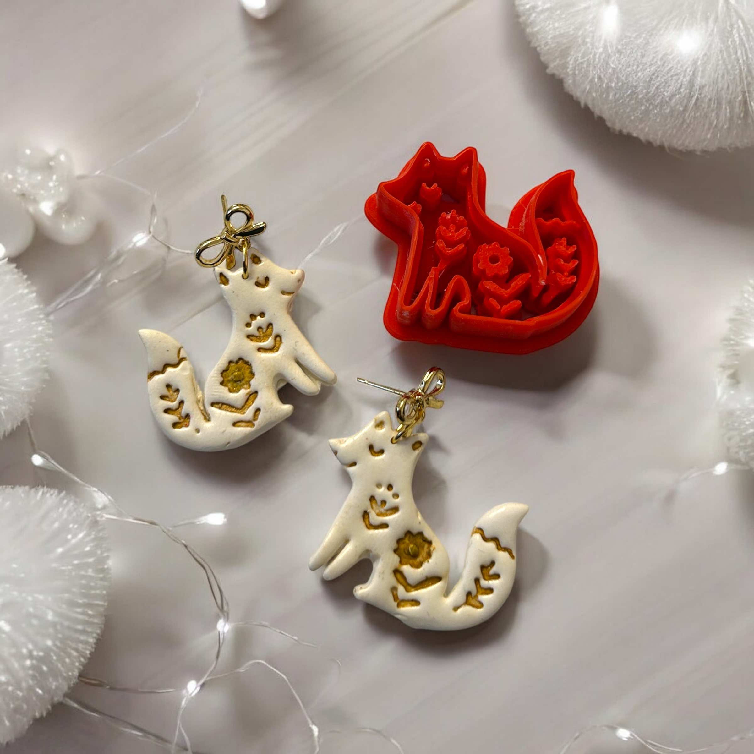 Nordic Christmas Fox Earring Cutter