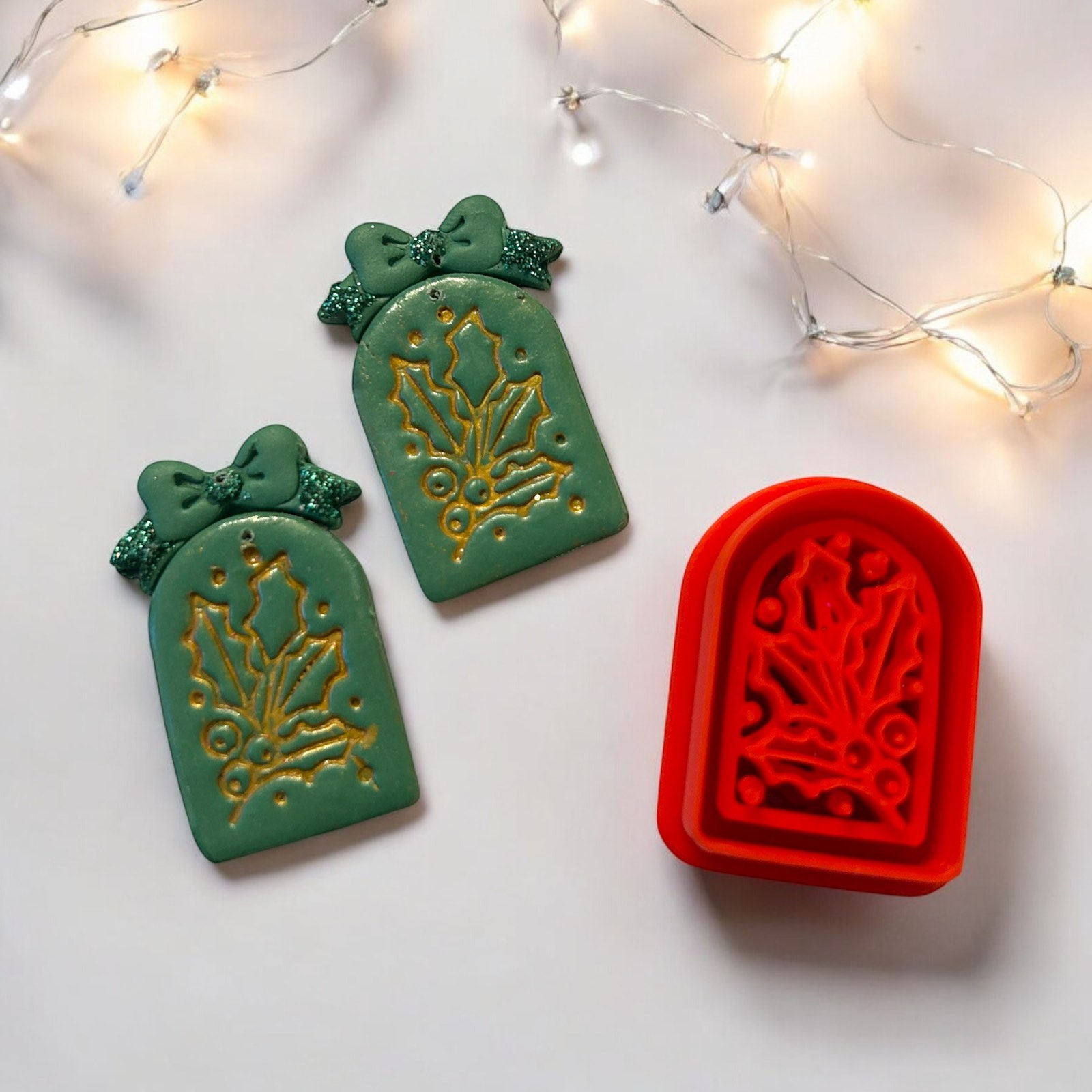 Christmas Stamp Holly Clay Cutter