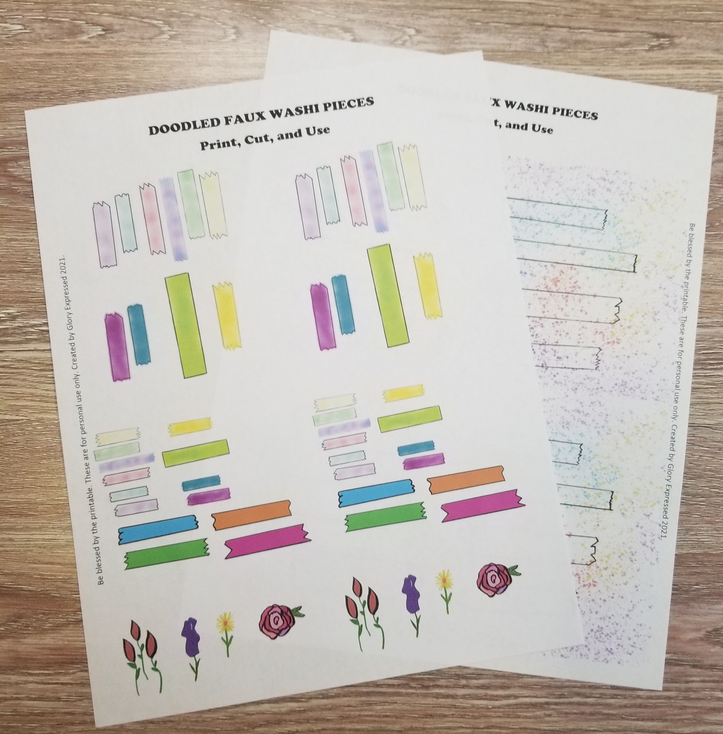 Doodled Faux Washi Pieces