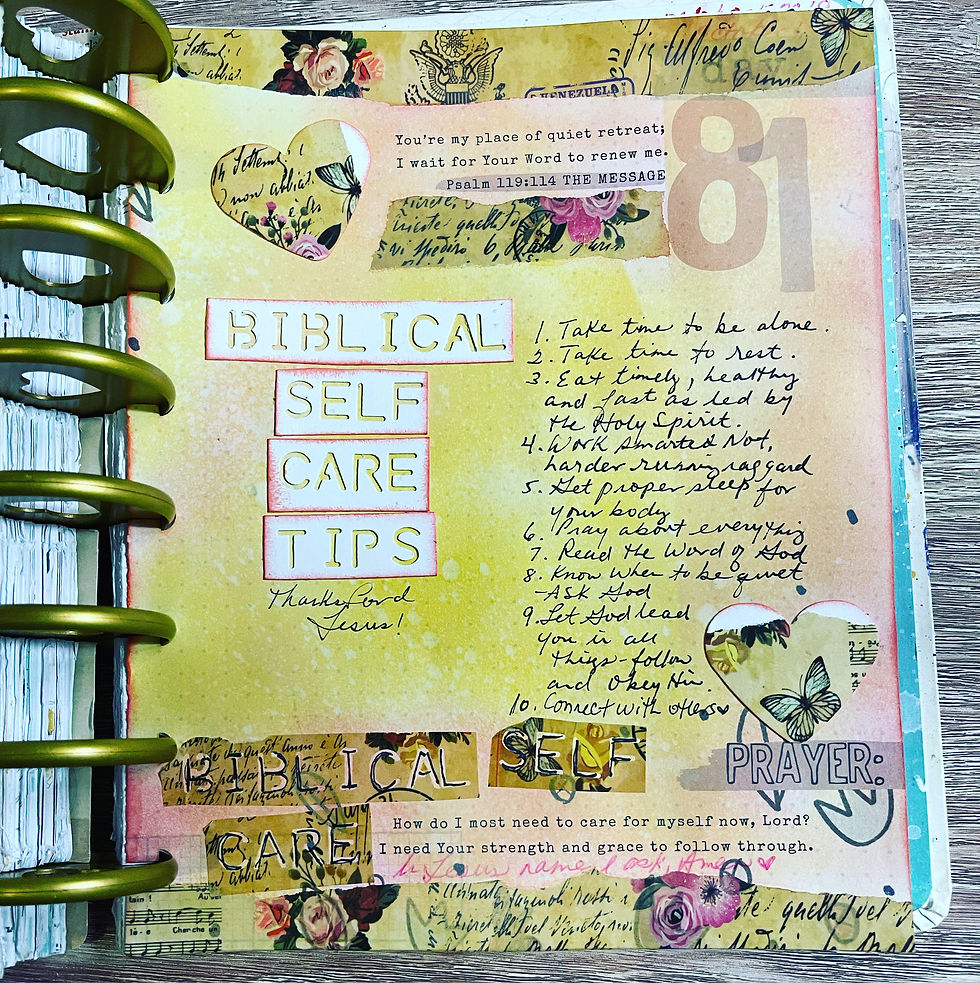 Biblical Self Care Tip Journaling Page