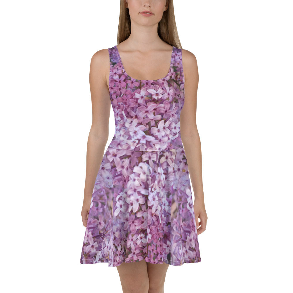 Purple Floral Skater Dress