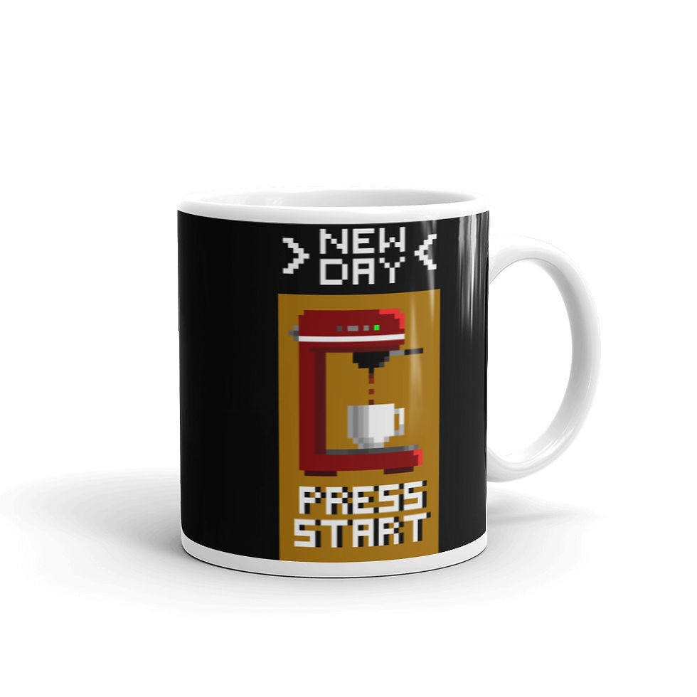 New Day Press Start White Glossy Mug