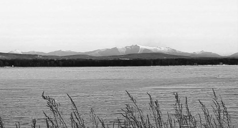Vermont views of lake champlain with someone kayaking