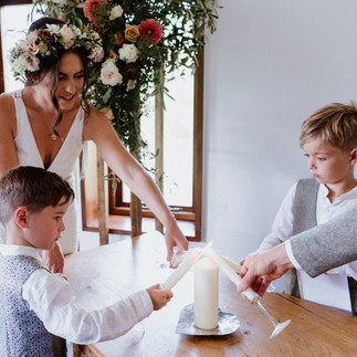 Unity candle ceremony as part of wedding ceremony with Beth Kirkham Ceremonies, trusted Sussex Celebrant