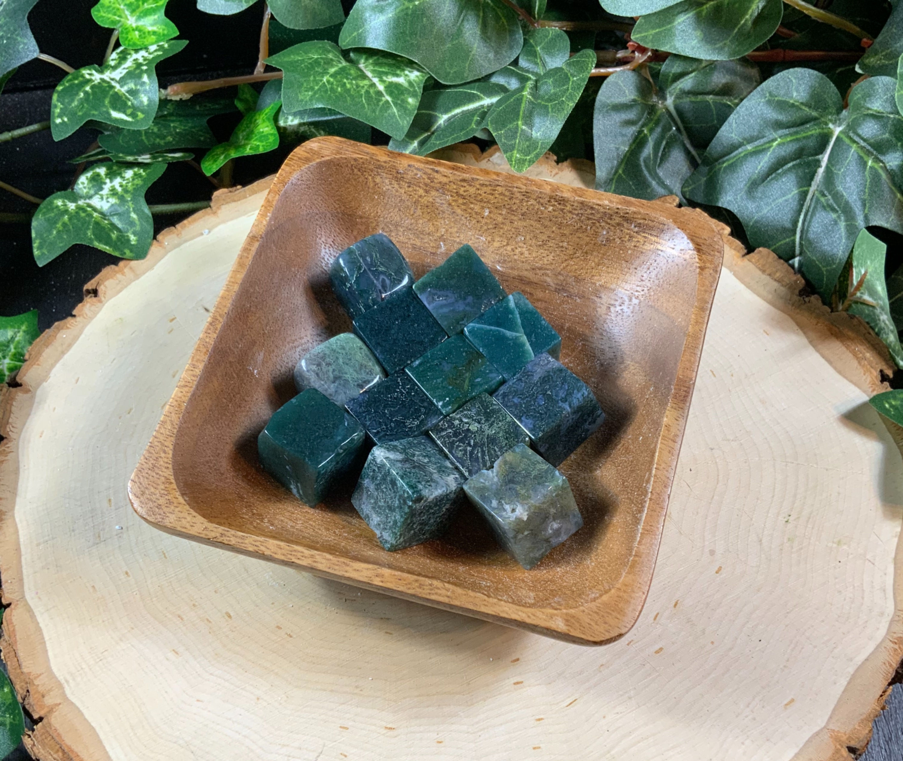 Moss Agate Cubes