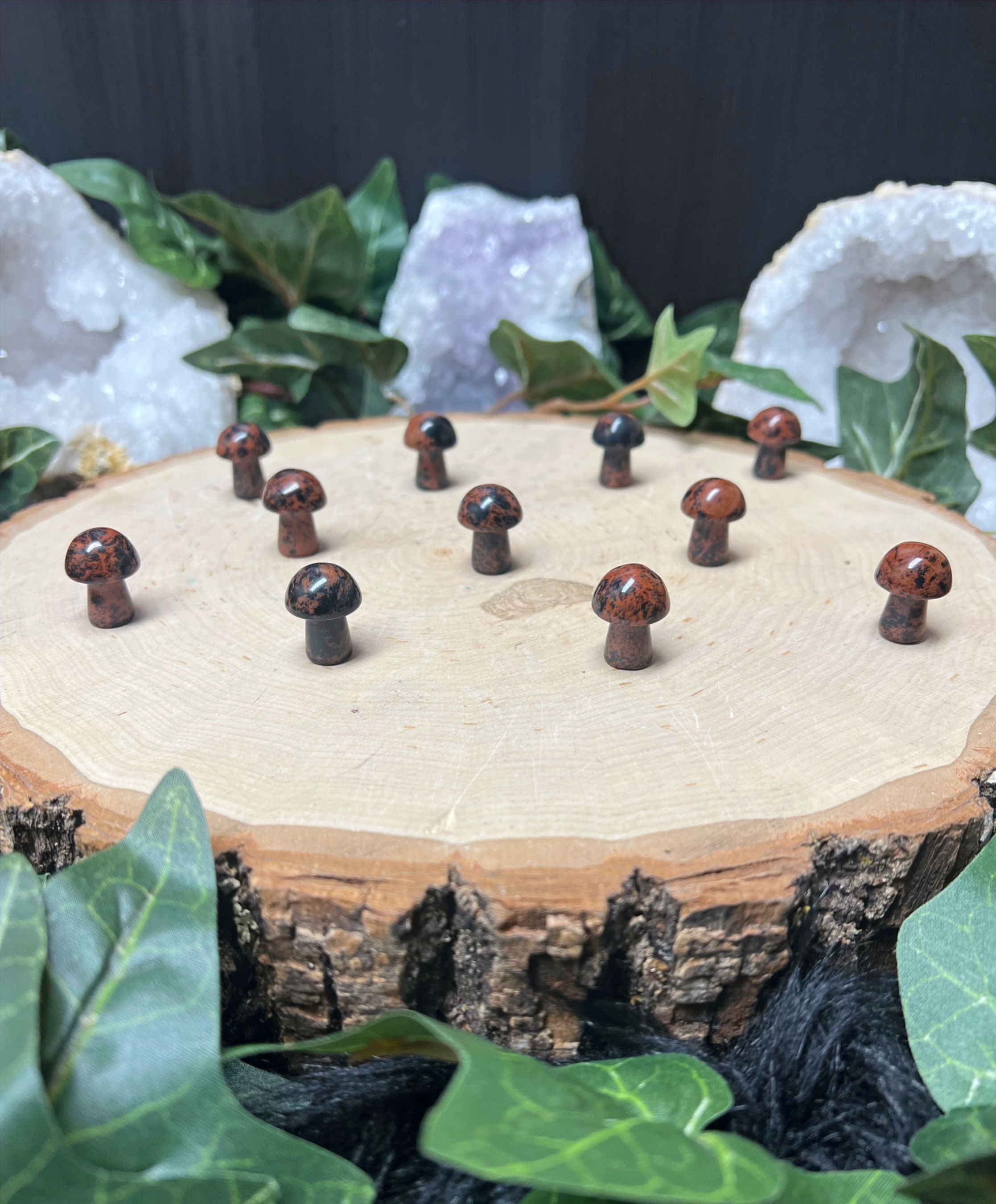 Mahogany Obsidian Mini Mushroom