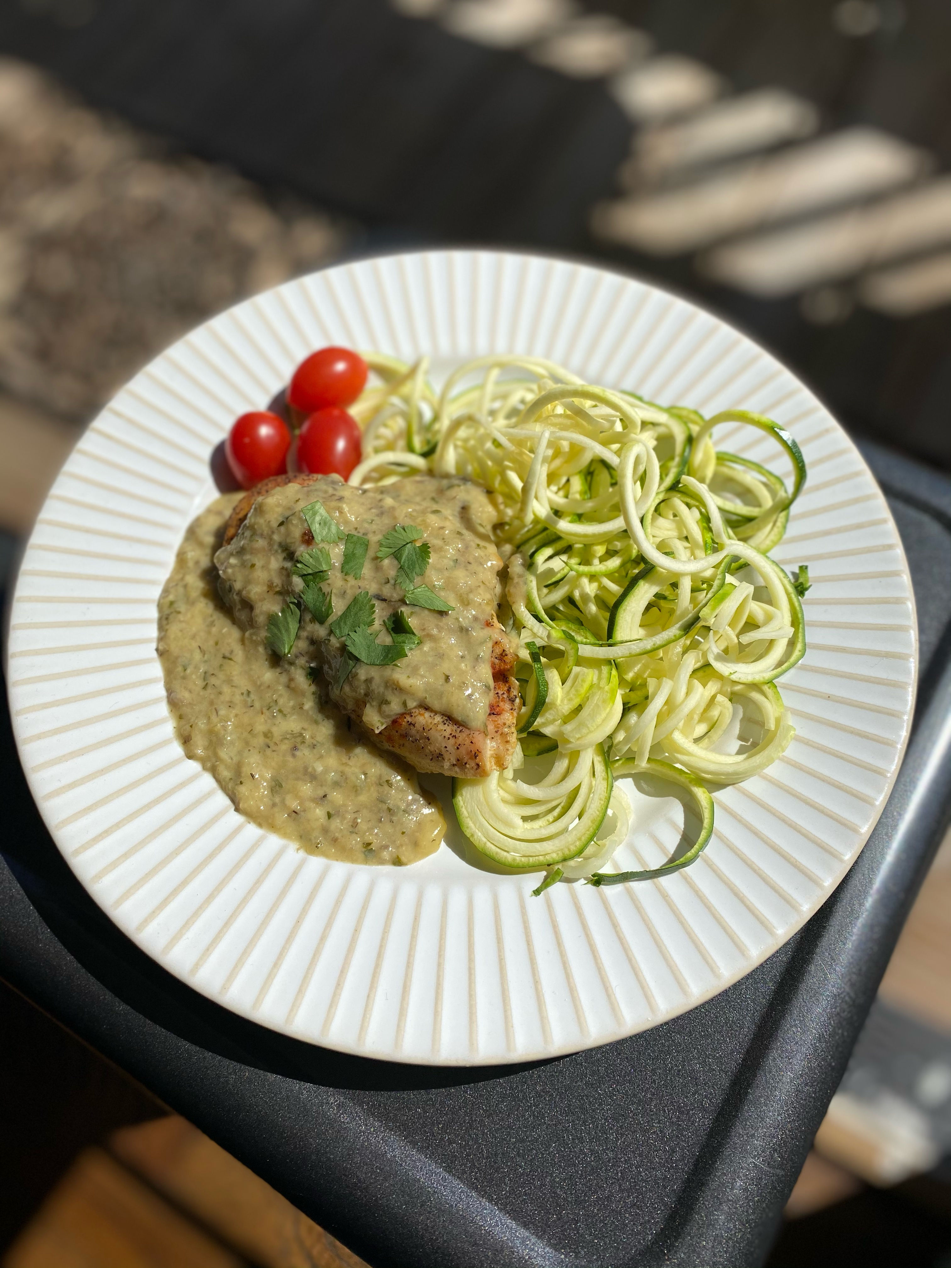 Roasted Chicken w/ Mushroom Sauce & Zoodles