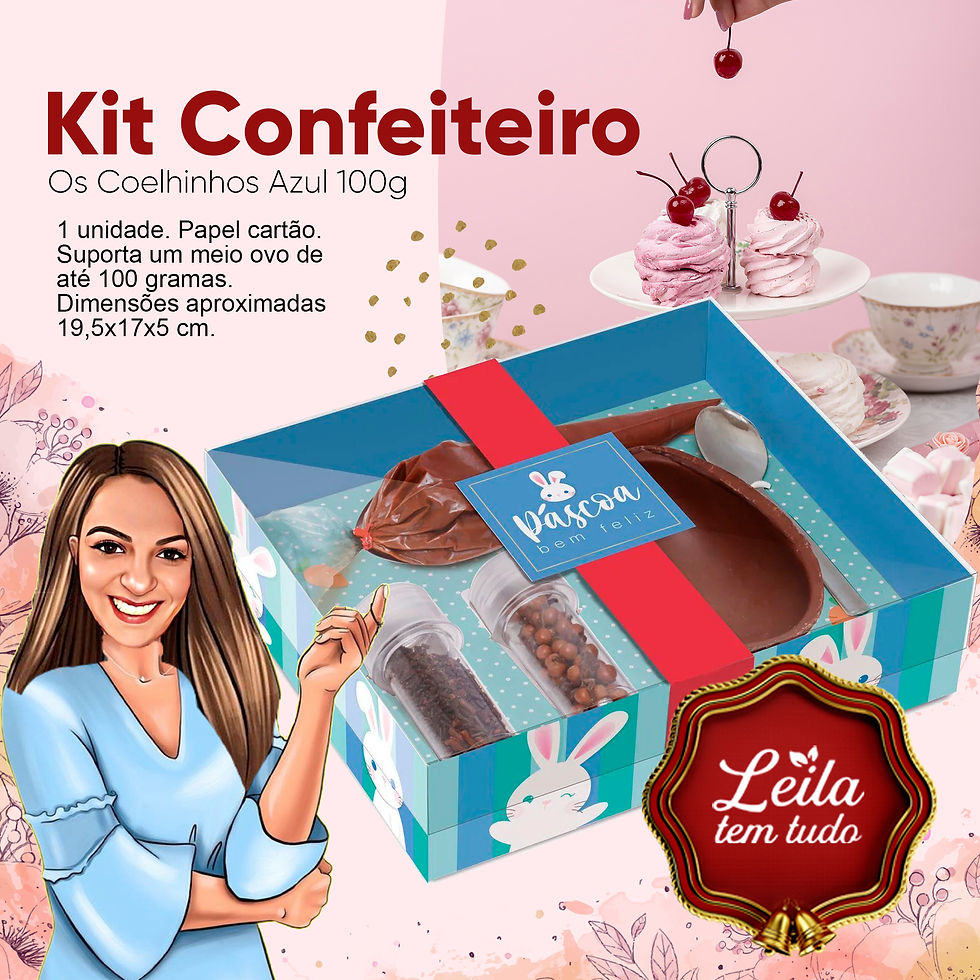 Kit Confeiteiro Os Coelhinhos Azul 100g