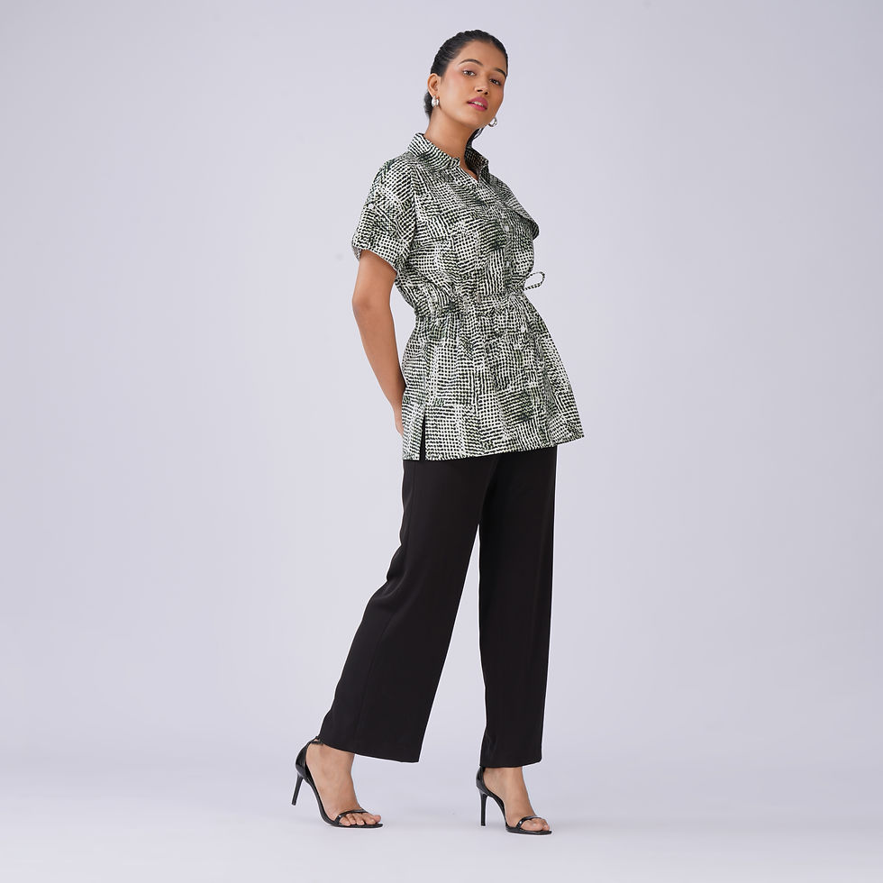 Thumbnail: AVA WAIST TIE SHIRT TOP