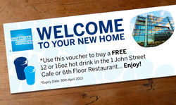 Printed free drinks token - 1 John Street (Brighton)
