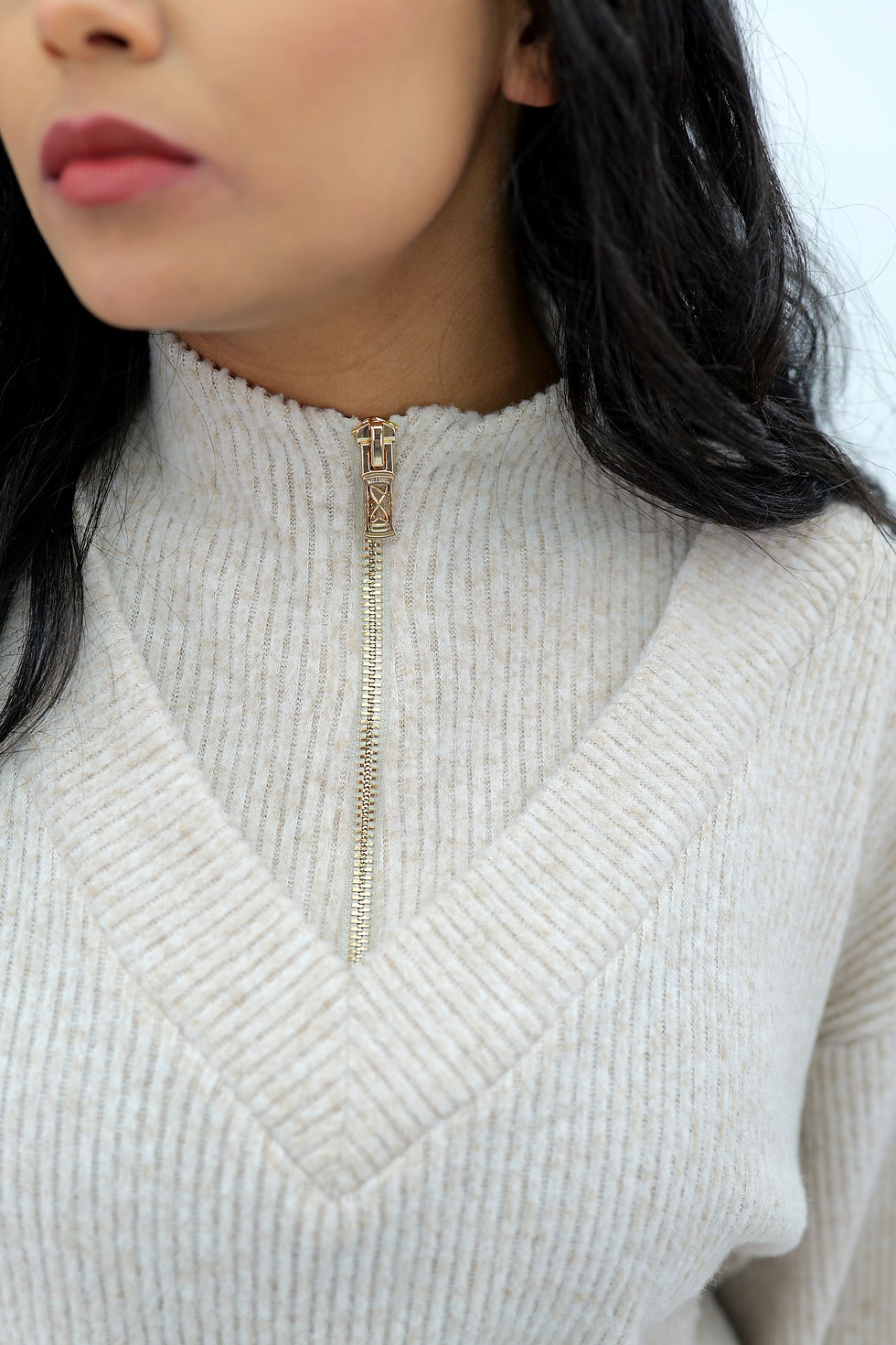 Ribbed Knit Wide-Leg Trousers Soft Beige Modest Luxury Loungewear | Millenia