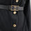 Miniature : Women’s modest black ribbed knit maxi dress featuring gold buttons, long sleeves, and waist belt | Millenia