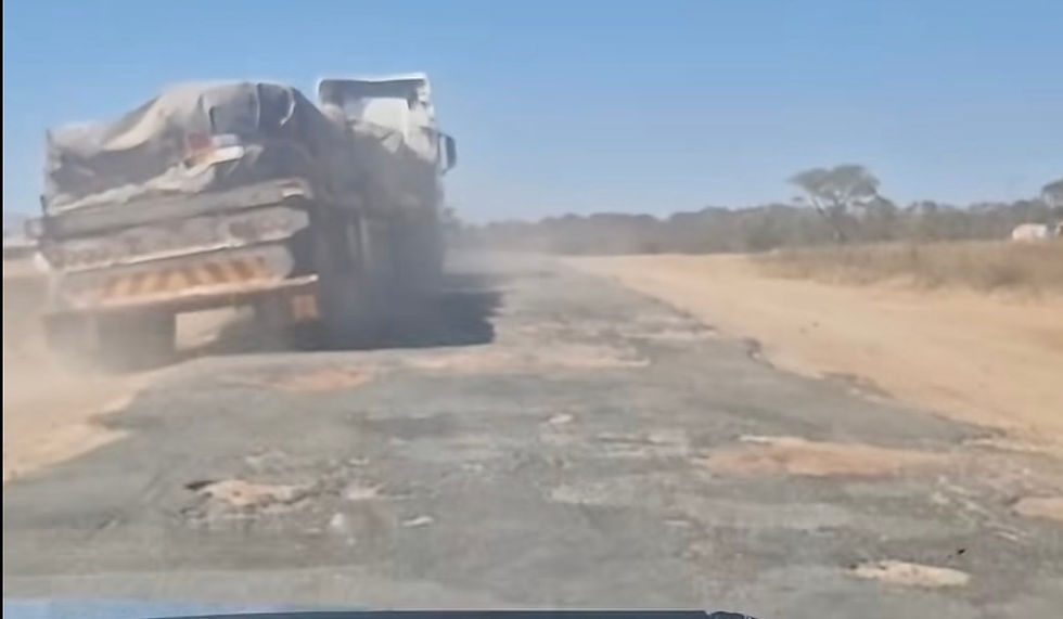 The present state of the double-lane road to Kariba.