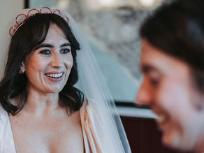 A Pink Crystal Bridal Crown for a Liverpool City Centre Wedding
