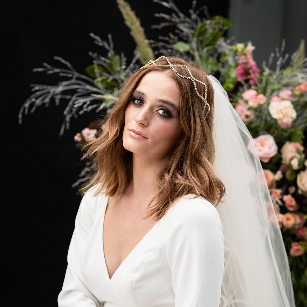 Simple elegant silver crystal wedding headband from Glorious by Heidi Cheshire wedding accessories