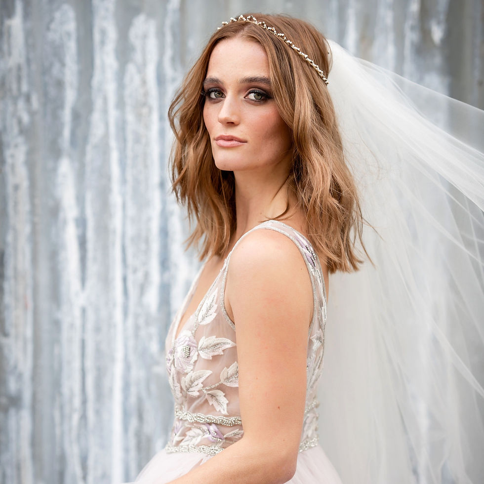 Thumbnail: Simple elegant gold crystal wedding headband for brides and bridesmaids from Glorious by Heidi Cheshire Wedding Accessories