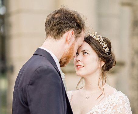 A romantic, William Morris inspired wedding crown for this elegant Shrewsbury bride