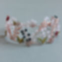 Bespoke bridal crown featuring blush pink, rose gold, gold and navy tones. Wedding accesso