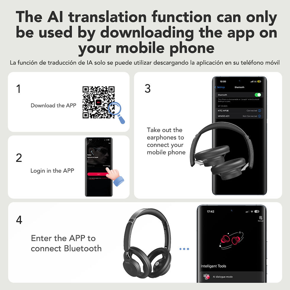 Thumbnail: HTC HP06 OWS Open-Ear Headphones Bluetooth Wireless Foldable Punchy Bass Headset