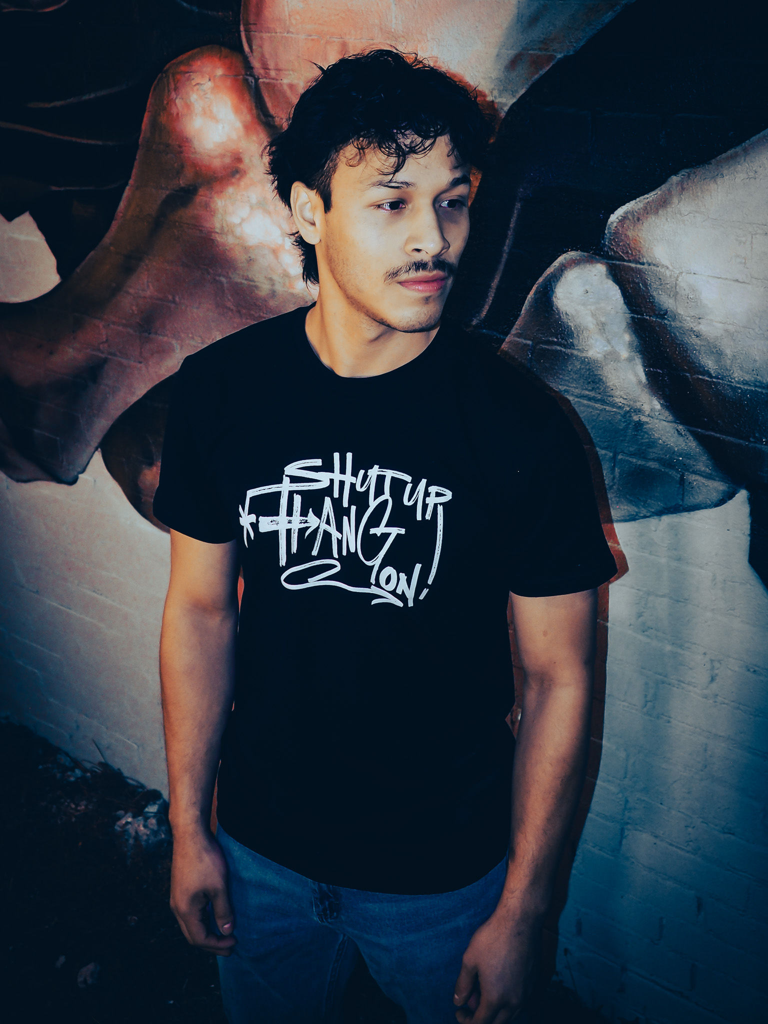 GRAFFITI GRIT & GRACE TEE -  BLACK