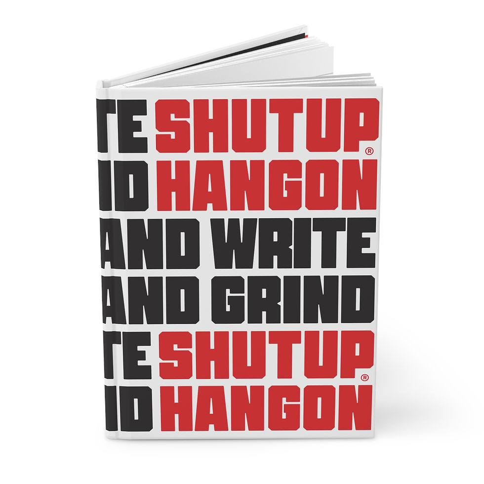 Thumbnail: RED- SHUTUP HANGON & WRITE & GRIND - HARDCOVER JOURNAL - Write your Mindset