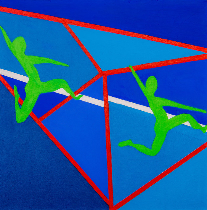 Et Que Ça Saute, acrylic, 19"x19", 2022