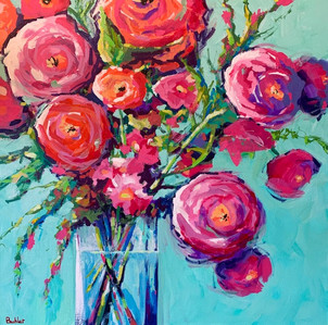 Bouquet in pink and green