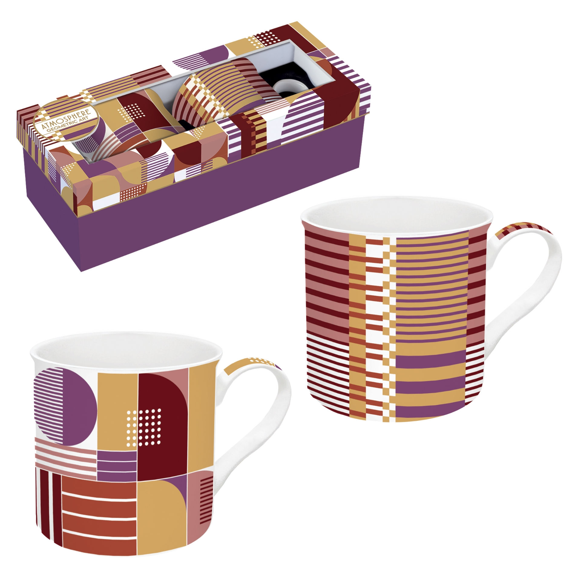 Geometric Art - Coffret  2 mugs