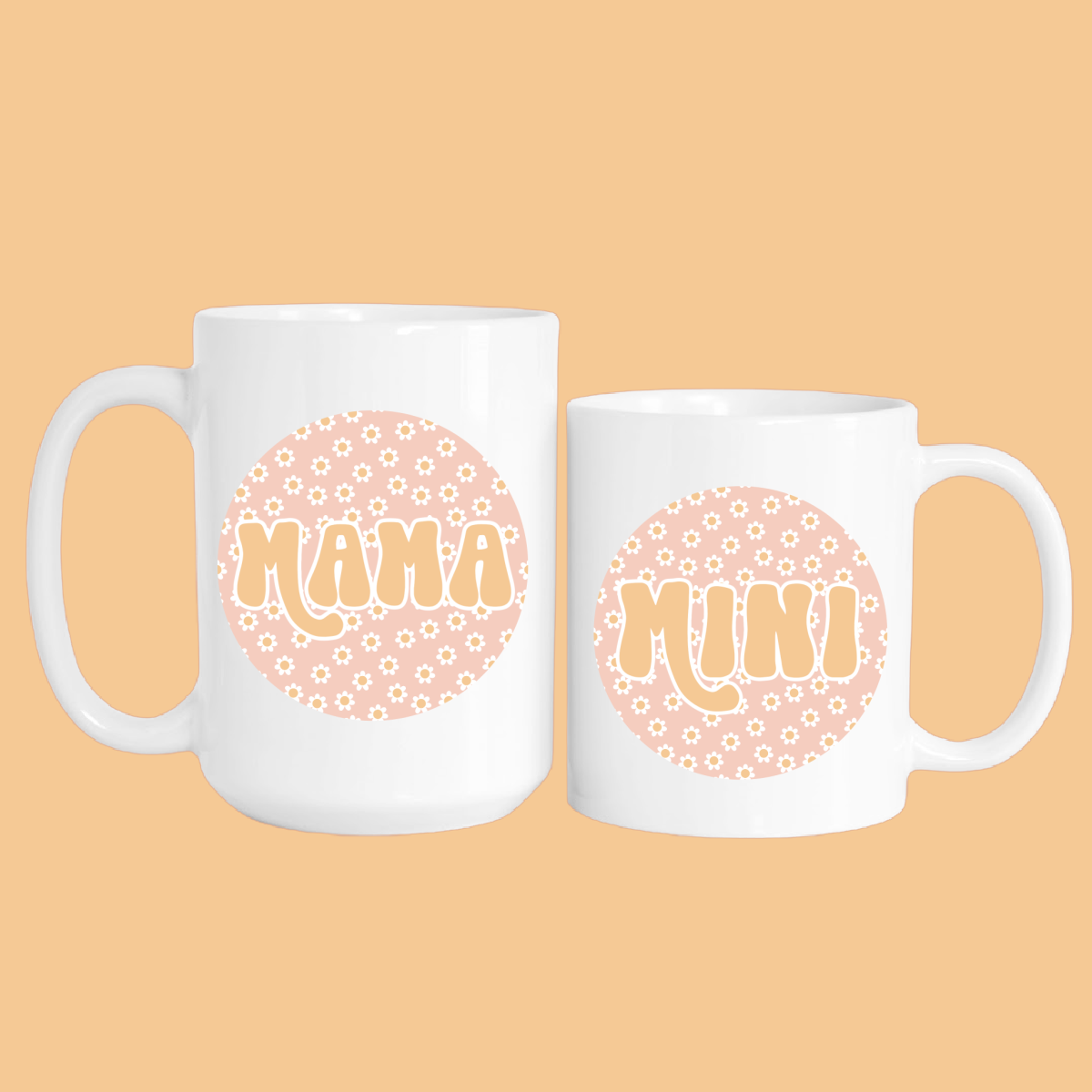 Floral mama + mini mug set