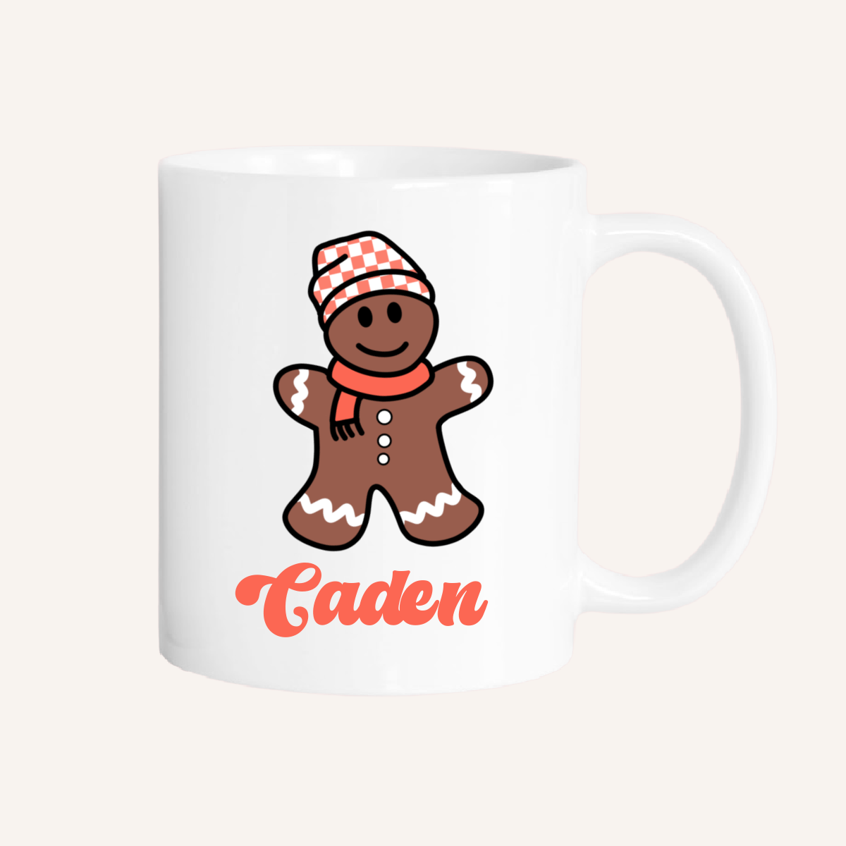Personalized boys gingerbread mini's mug