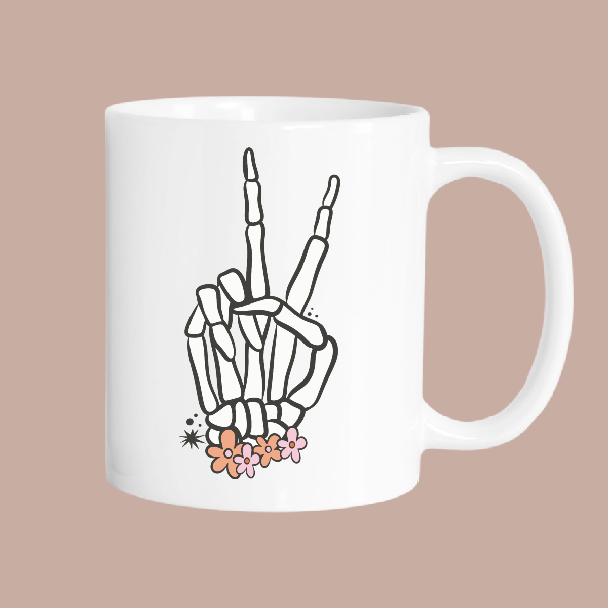 Peace out skelly floral mini's mug