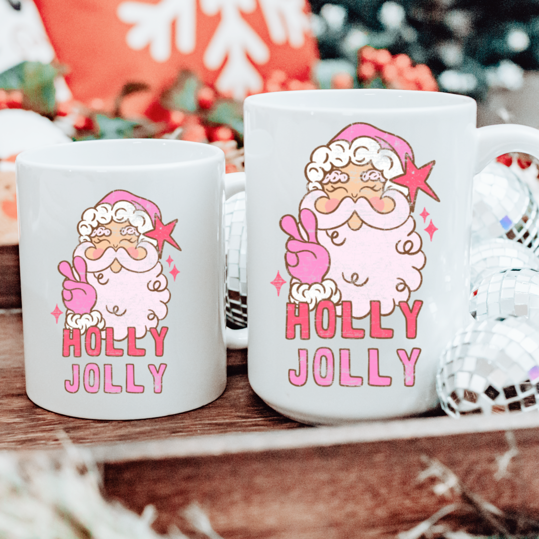 Holly Jolly Santa mug set