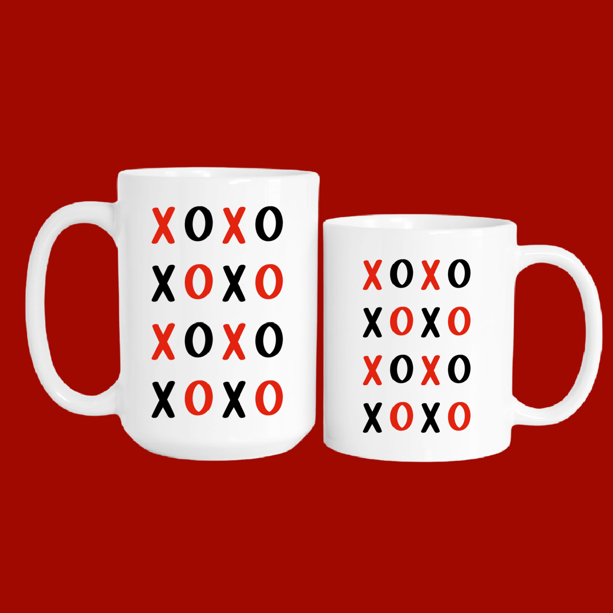 XOXO mug set red and black