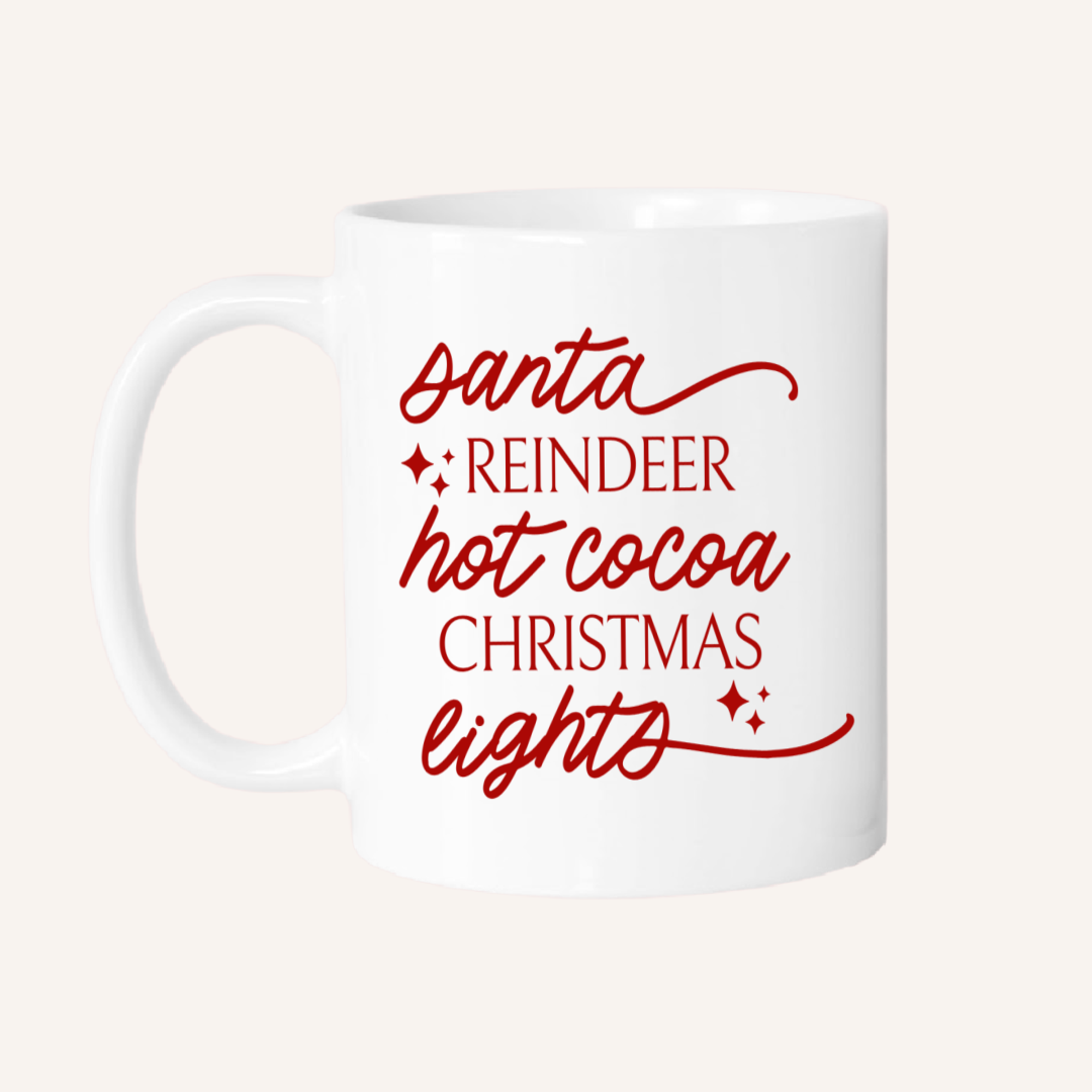 Santa, reindeer mini's mug