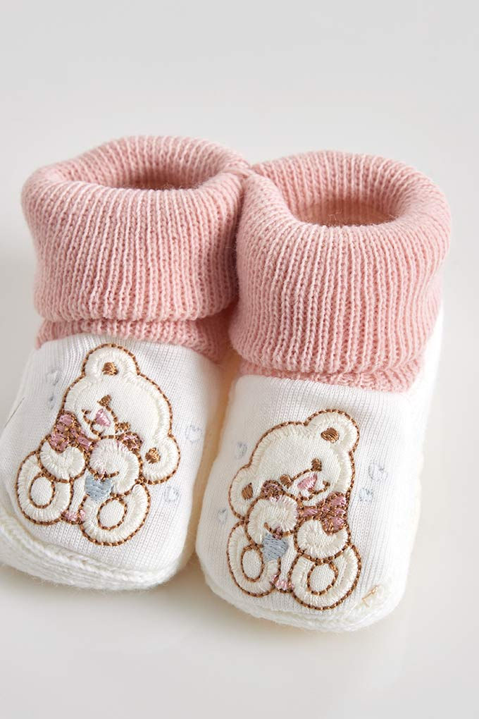 Thumbnail: baby bear embroidery baby booties