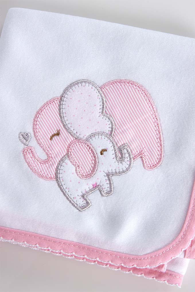 Thumbnail: Elephant Family Embroidered Burp Cloth