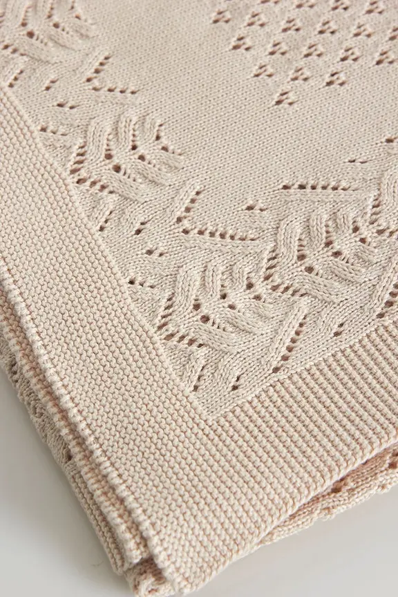 Thumbnail: Baby Cotton Patterned Knitted Blanket