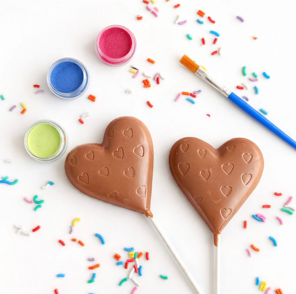 Heart duo chocolate lolly , painting activity